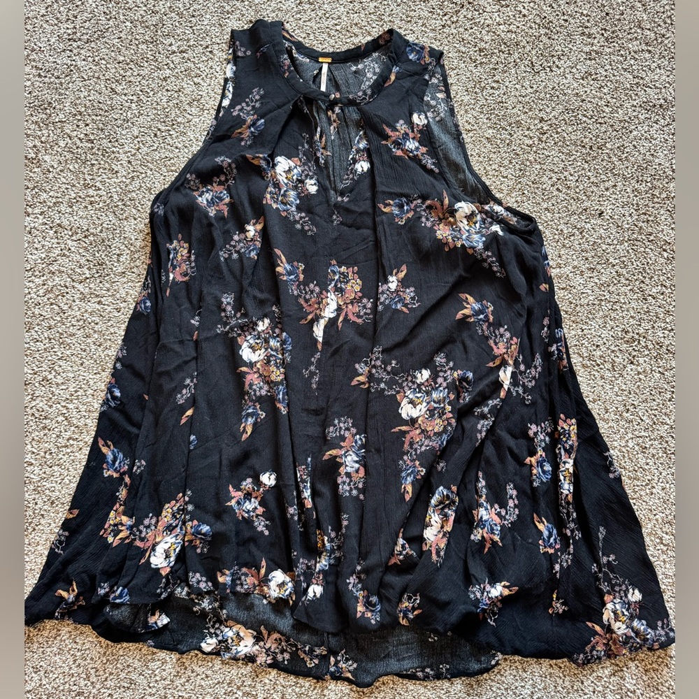 Free People Black and Purple Halter Mini Sundress - Picture 8 of 8